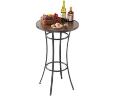Apvalus baro stalas 60 cm, bistro stalas, terasos valgomasis stalas, aukštas baro stalas, stalas mažoms erdvėms