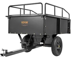 ATV priekaba savivartė, 750 lbs / 340 kg, 0.42 m³, nuimamais bortais, sodo, traktoriaus
