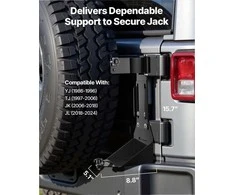 Aukšto kėlimo keltuvo laikiklis Jeep Wrangler visureigiams, plieno sunkiasvoris laikiklio komplektas, tvirtinimas prie atsarginio rato, kompaktiškas dizainas be gręžimo