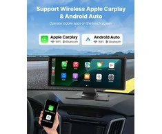 Automagnetola 10" CarPlay Android Auto, Galinio ir Priekinio Vaizdo Kamera, Nešiojama Automobilio Multimedija