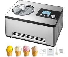 Automatinė ledų mašinėlė 2.0 l, elektrinė jogurto, gelato gaminimo mašina, sidabrinė ledų gamyklė, desertų aparatas