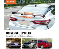 Automobilio spoileris, GT sparnas, universalus vieno denio, reguliuojamas lengvas aliuminis, juodas lenktyninis spoileris JDM drift
