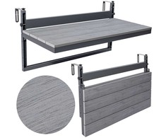 Balkoninis pakabinamas stalas, sulankstomas, reguliuojamo aukščio, 80 cm, taupantis vietą, kabantis balkono staliukas, nedidelis