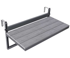 Balkoninis pakabinamas stalas, sulankstomas, reguliuojamo aukščio, 80 cm, taupantis vietą, kabantis balkono staliukas, nedidelis
