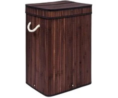 Bambuko skalbinių krepšys su dangčiu Soren 80L wenge, Bambuko skalbinių krepšys su dangčiu SOREN 80L wenge