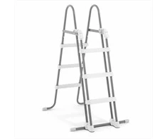Baseino kopėčios 107 cm, metalinio rėmo baseino laipteliai, 3 laiptelių baseino kopėčios, sodo baseino reikmenys
