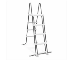 Baseino kopėčios 122cm, metalinio rėmo baseino laipteliai, 4 laiptelių baseino kopėčios, priėjimas prie sodo baseino