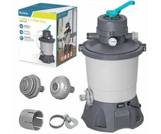 Baseino smėlio filtro siurblys, 3596 litrai per valandą, sodo baseinams, 2271 l/h sistemos srautas, 11000-16000 litrų baseino talpa