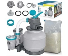 Baseino smėlio filtro siurblys, didelis srautas, antžeminiams baseinams, su 25 kg smėlio