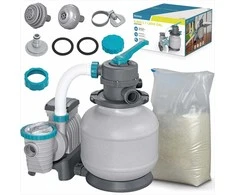 Baseino smėlio filtro siurblys, didelis srautas, antžeminiams baseinams, su 25 kg smėlio, 6056 l/h filtravimo sistema