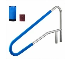 Baseino turėklas vandens parkams, tvirtas 304 nerūdijančio plieno turėklas su nuimama neslystančia rankove, 137.1 x 81.3 cm, plaukimo baseino turėklas, saugos turėklas baseinui
