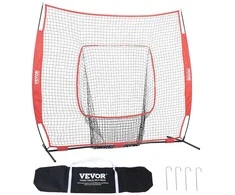 Beisbolo softbolo treniruočių tinklas 213,36 x 213,36 cm, nešiojamas treniruočių tinklas smūgiavimui, atmušimui, gaudymui, beisbolo treniruočių priemonės, beisbolo smūgiavimo tinklas, beisbolo metimo tinklas