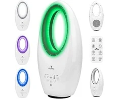 Bemenčių menčių ventiliatorius su LED apšvietimu, 60 W, nuotolinio valdymo pultas, osciliuojantis ventiliatorius, tylus energiją taupantis ventiliatorius