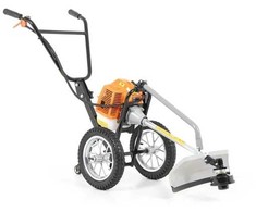 Benzininė žoliapjovė sodo darbams, su 52 cm3 varikliu, ratukais, žolės trimeris, benzininis žolės trimeris, sodo žoliapjovė