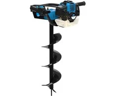 Benzininis žemės grąžtas, 2.2 kW, 52 cm³, su 100/150/200 mm grąžtais, skirtas sodininkystei, kraštovaizdžio tvarkymui ir stulpų skylių gręžimui