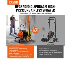 Beoris dažų purkštuvas su vežimėliu, 900W elektrinis, 1.8L/min, membraninis, dažymo įrenginys su ratukais