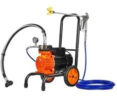 Beoris dažų purkštuvas su vežimėliu, 900W elektrinis, 1.8L/min, membraninis, dažymo įrenginys su ratukais