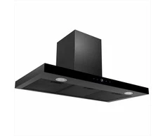 Berdsen 90 cm Juodas Virtuvės Gartraukis, Galingas Kamino Gartraukis, Moderni Virtuvės Ventiliacija, Juodas Stiklo Valdymo Pultas