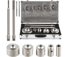 Betono gręžimo karūnėlių rinkinys, 30-100 mm, SDS Plus/Max, plytų, akmens, mūro, betono gręžimui