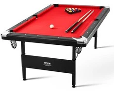 Biliardo stalas 213 cm, sulankstomas, nešiojamas, raudonu audiniu, juodas, šeimai, žaidimams, taupantis vietą, mini biliardas