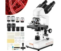 Binokulinis sudėtinis mikroskopas, 40x-2500x didinimas, dvigubo sluoksnio staliukas, skirtas biologijai, medicinai, švietimui, profesionalus mikroskopas, tyrimų mikroskopas