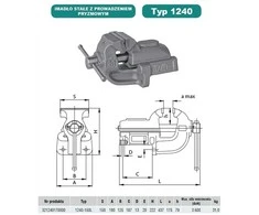 Bison Sunkus šaltkalvio spaustuvas, su 150 mm žandikauliais, ketaus konstrukcija, suolo spaustuvas, metalo apdirbimo spaustuvas, dirbtuvių spaustuvas