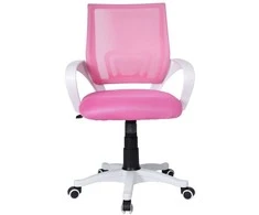 Biuro kėdė, reguliuojamas aukštis, TILT funkcija, balta/rožinė, ergonomiška, sukiojama, ofiso kėdė, darbo kėdė, kompiuterio kėdė