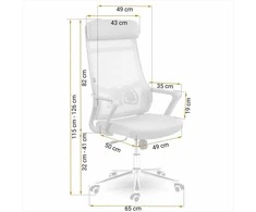 Sofotel Biuro kėdė su kvėpuojančiu tinkleliu, reguliuojamu aukščiu, supimo funkcija, ergonomišku dizainu, patogus sėdėjimas darbui ir poilsiui