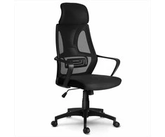 Biuro kėdė su mikrotinklu, juoda ergonomiška kėdė, reguliuojama galvos atrama, reguliuojamo aukščio, patogi kompiuterio kėdė, kvėpuojanti biuro kėdė