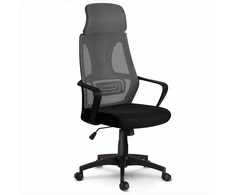 Biuro kėdė su mikrotinklu, pilka ergonomiška stalo kėdė, reguliuojama galvos atrama, kvėpuojanti biuro kėdė, patogi kompiuterio kėdė