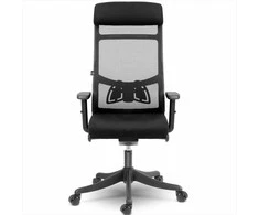 Biuro kėdė su tinklelio atlošu, ergonomiško dizaino, reguliuojamo aukščio, juoda vadovo kėdė, patogi kompiuterio kėdė namų biurui