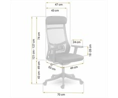 Sofotel Biuro kėdė su tinklelio atlošu, ergonomiško dizaino, reguliuojamo aukščio, juoda vadovo kėdė, patogi kompiuterio kėdė namų biurui
