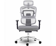 Sofotel Biuro kėdė su tinklelio atlošu, ergonomiško dizaino, reguliuojamo aukščio, pilka darbo kėdė, supimo funkcija, patogi kompiuterio kėdė
