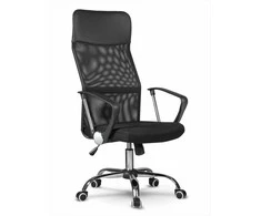 Biuro kėdė su tinklelio atlošu, ergonomiško dizaino, juoda moderni darbo kėdė, reguliuojamas aukštis, patogus sėdėjimas