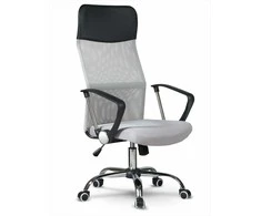 Biuro kėdė su tinklelio atlošu, ergonomiško dizaino, reguliuojamo aukščio, pilka biuro kėdė, patogi darbo kėdė
