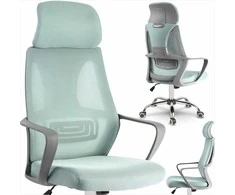 Biuro kėdė su tinklelio atlošu, reguliuojama galvos atrama ir aukščiu, ergonomiškas dizainas, modernus stilius, patogus sėdėjimas