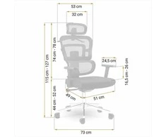 Sofotel Biuro kėdė su tinkliniu atlošu, ergonomiško dizaino, reguliuojamo aukščio, juoda vadovo kėdė, patogi kompiuterio kėdė