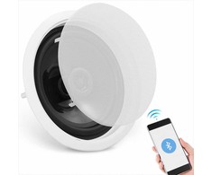 Bluetooth lubinis garsiakalbis 6.5 colių su aukštų dažnių garsiakalbiu, 150W galia, įleidžiamas montavimas namams ir terasoms, belaidė garso sistema