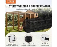 Cinkuotas vielos tinklo rulonas vištidėms, juoda vinilo danga, 910 x 15240 mm, sodo tvora gyvūnų apsaugai, metalinis tinklas