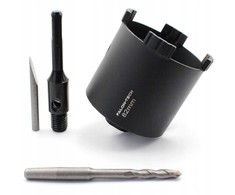 Deimantinis karūninis grąžtas 82mm, betonui, plytoms ir silikatui, 4 segmentų turbo, su SDS+ adapteriu, profesionalus montavimo grąžtas