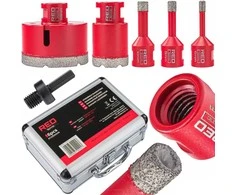 Deimantinių grąžtų rinkinys, 5 vnt., plytelėms, granitui ir akmeniui, su M14 Hex adapteriu, 6-68mm