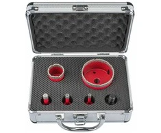 Deimantinių grąžtų rinkinys, 5 vnt., plytelėms, granitui ir akmeniui, su M14 Hex adapteriu, 6-68mm