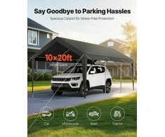 Didelė lauko stoginė, tvirtas cinkuoto plieno automobilių stogas, nešiojamas garažas automobiliui, valčiai, motociklui, atsparus UV ir vandeniui