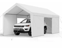 Didelė pastogė, 3.05 x 6.10 metro, nešiojama automobilių pastogė, nuimamos šoninės sienelės, tvirtas automobilių tentas