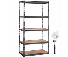 Didelės apkrovos sandėliavimo lentyna, 5 lygių reguliuojamas metalinis stelažas, 907 kg galia, 90x45x183 cm, garažui virtuvei rūsiui, sandėliavimo sistema