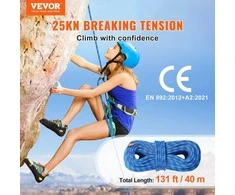 Dinaminė laipiojimo virvė 10.2mm, 40m mėlyna alpinistinė virvė, didelio stiprumo virvė lauko veiklai