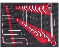 Dirbtuvių vežimėlio įdėklas, 25 dalių lankstus kombinuotų raktų rinkinys, chromo vanadžio plieno įrankių rinkinys, mechaniko įrankių rinkinys, lenktų raktų rinkinys