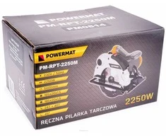 Powermat Diskinis pjūklas 185mm, 2250W, su lazeriniu kreipikliu, medienos pjovimui, didelio našumo diskinis pjūklas, nešiojamas stalo pjūklas