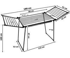 Drabužių džiovyklė Adeline, sulankstoma, juoda, plieninė, metalinė, rūbų džiovyklė