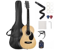 Dregnot akustinė gitara, pradedantiesiems, natūrali, 91.44 cm, paaugliams, jaunimui, studentams